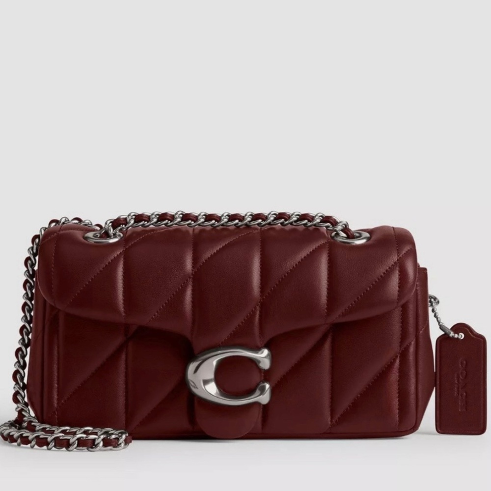 Tabby Shoulder Bag 20 With Pillow Quilting - Dark Ruby